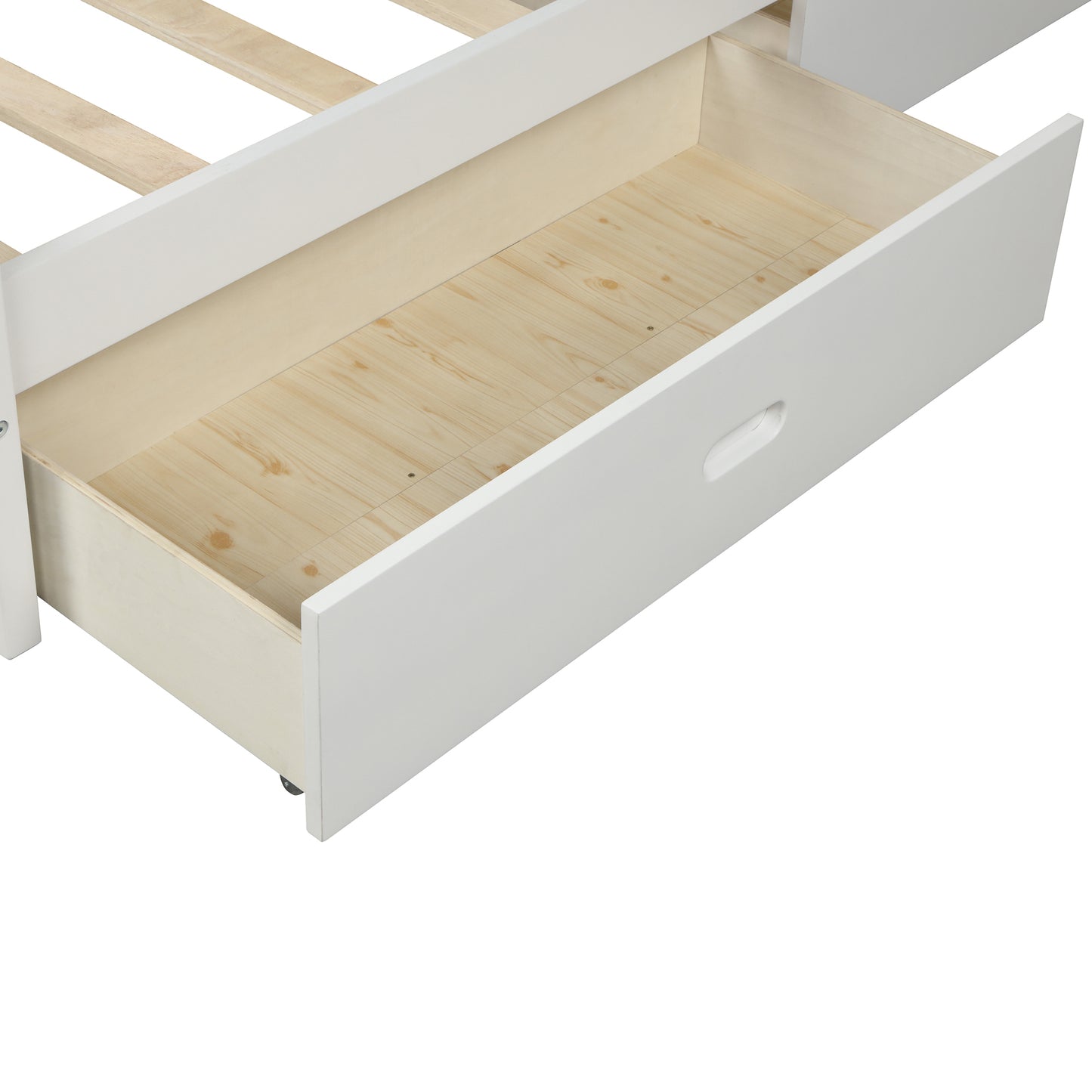Wood Platform Twin Bed With 2-Drawers