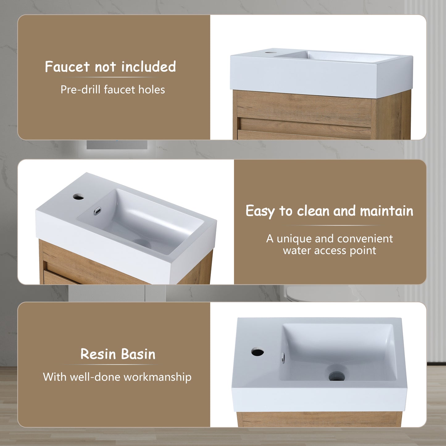 18'' Wall Mounted Bathroom Vanity