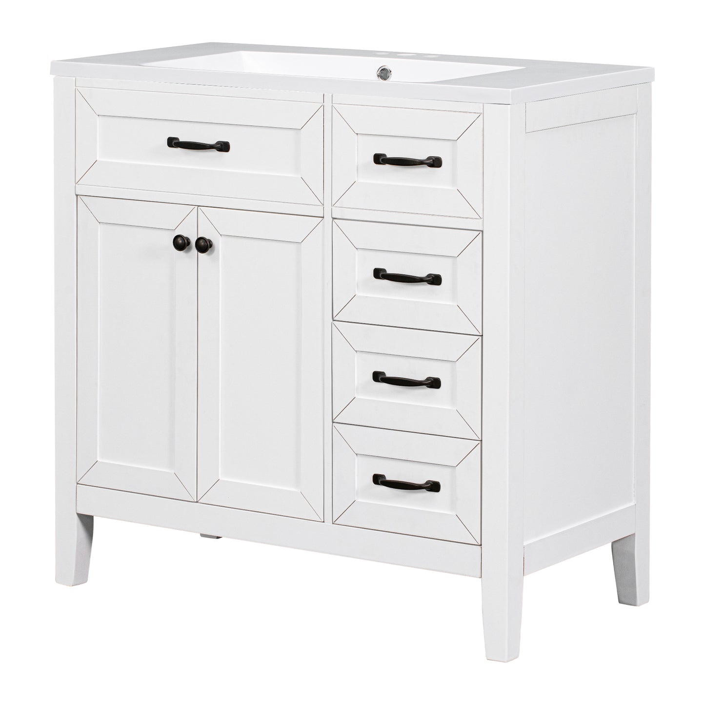 White Bathroom Vanity with Sink Combo