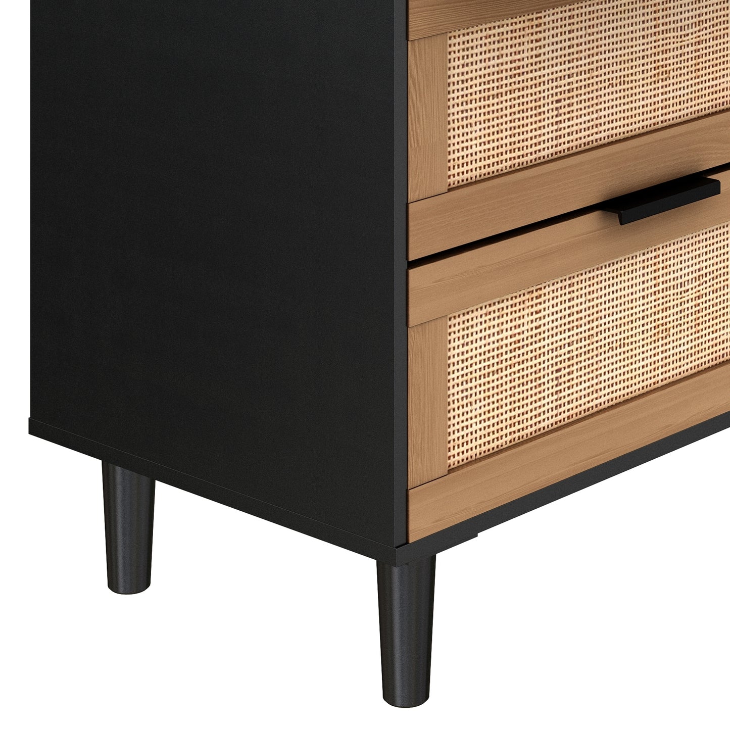 Black Elegance Rattan Dresser