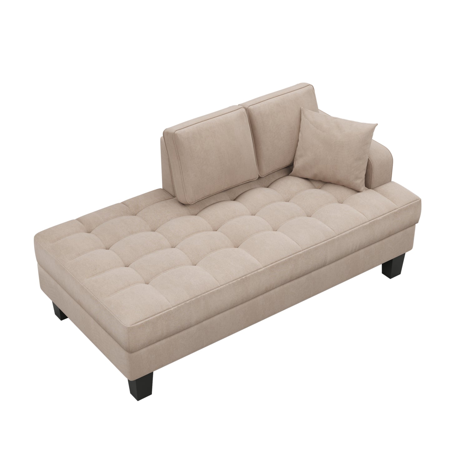 Upholstered Textured Fabric Chaise Lounge