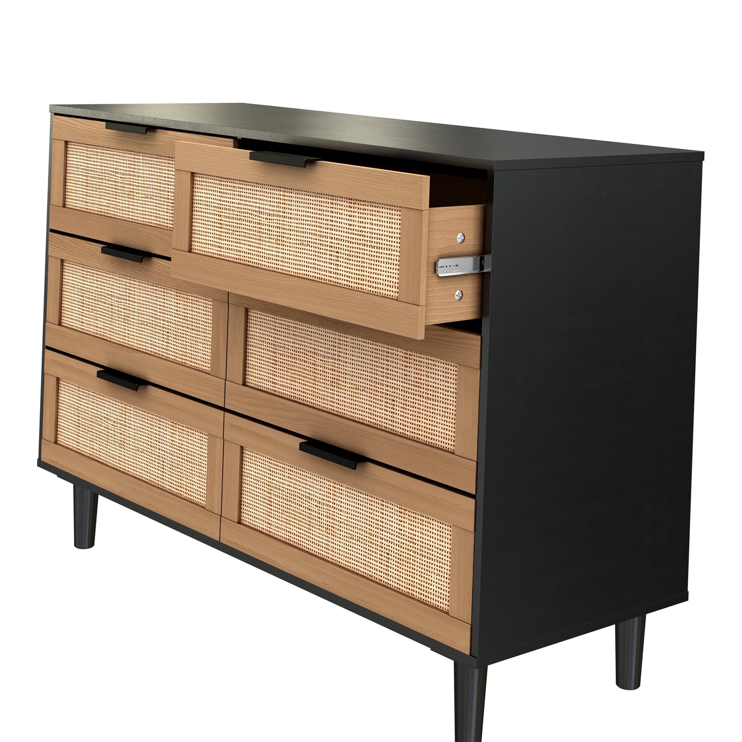 Black Elegance Rattan Dresser