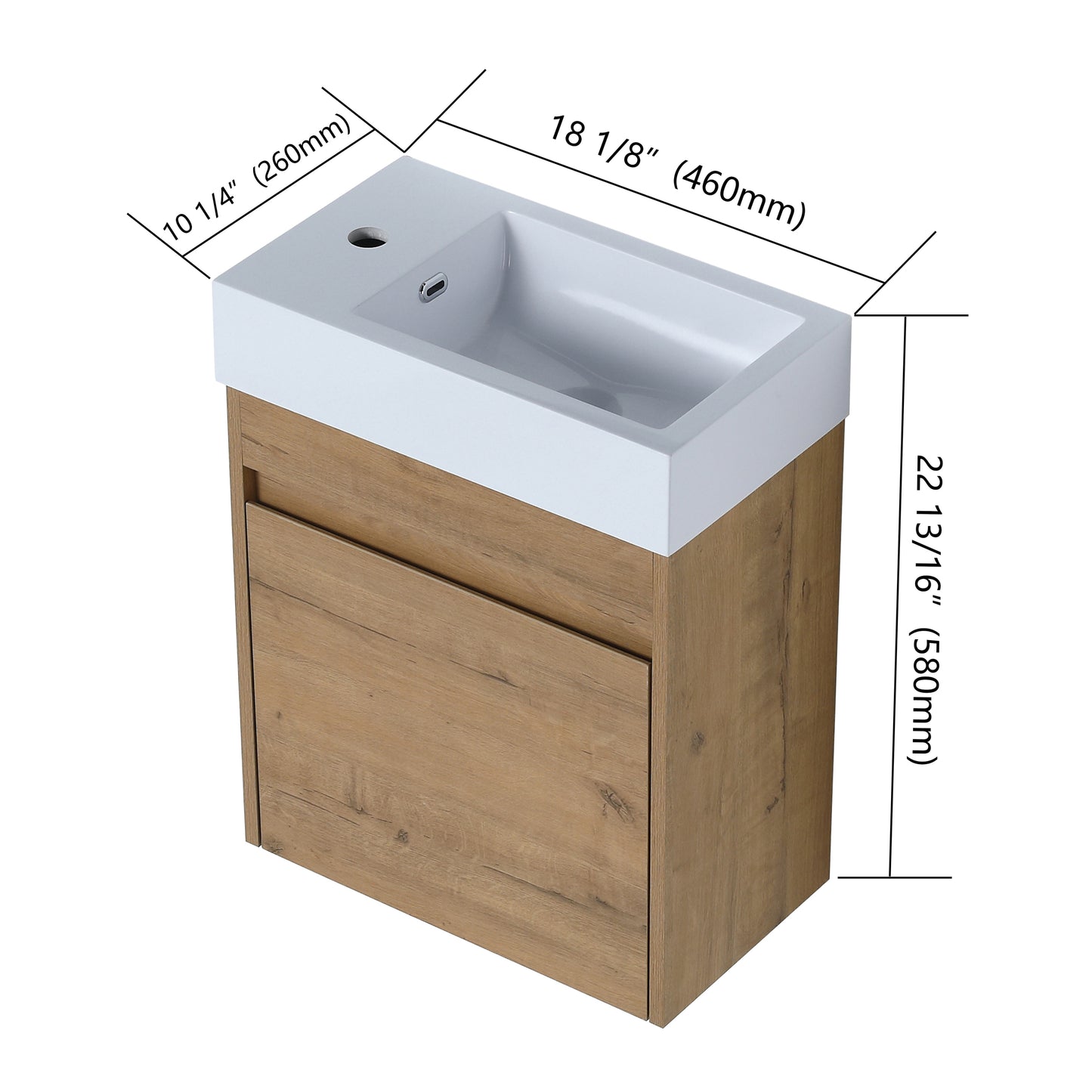 18'' Wall Mounted Bathroom Vanity