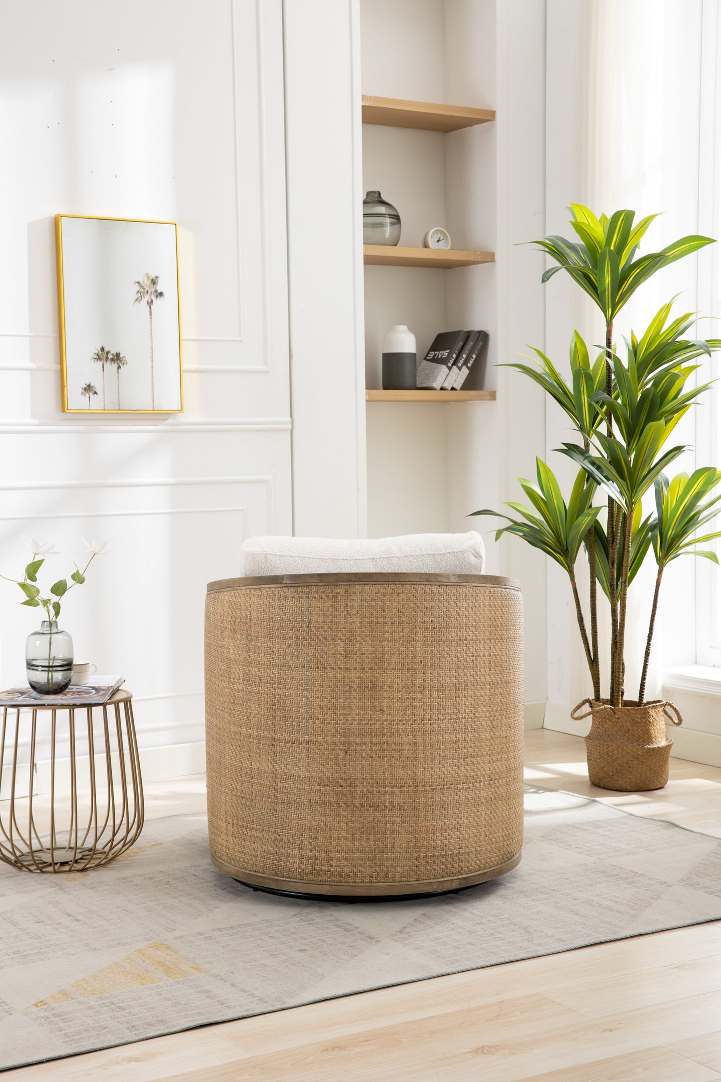 Coolmore Swivel Barrel Accent Chair