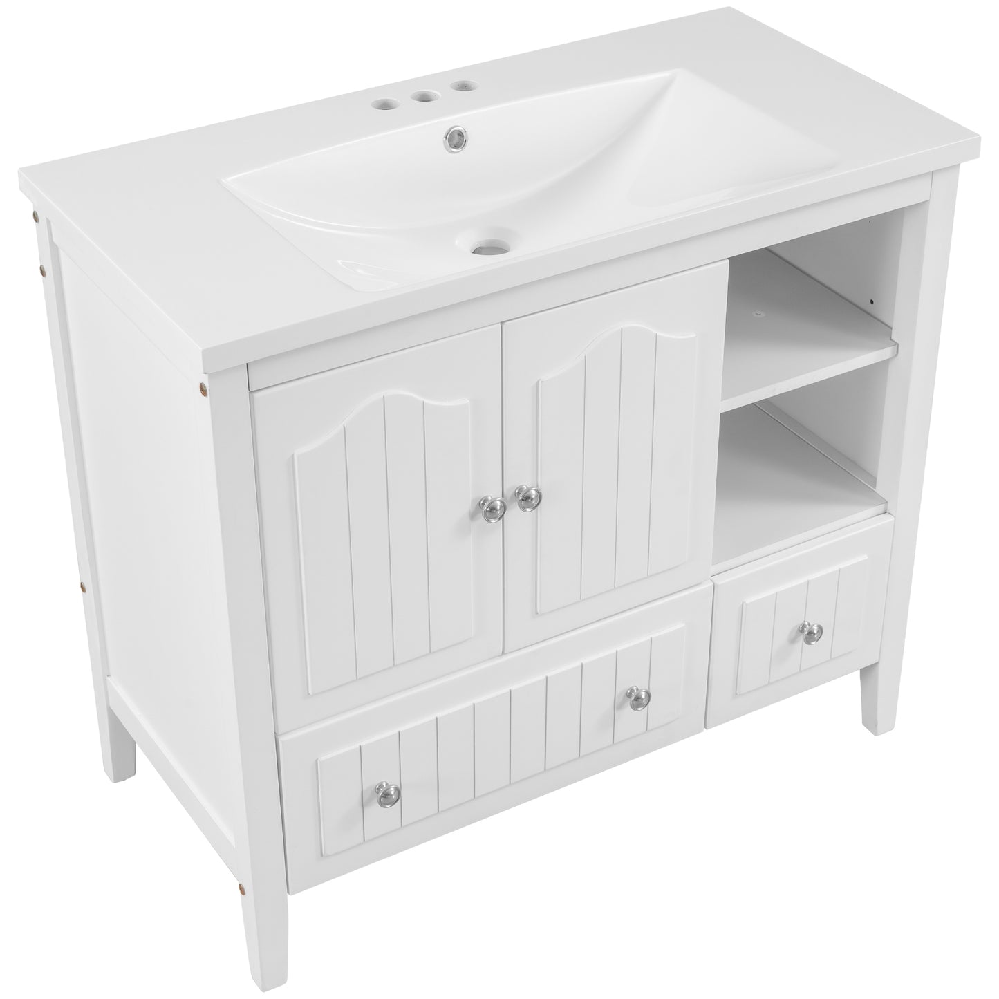 36" Bathroom Vanity With Ceramic Basin