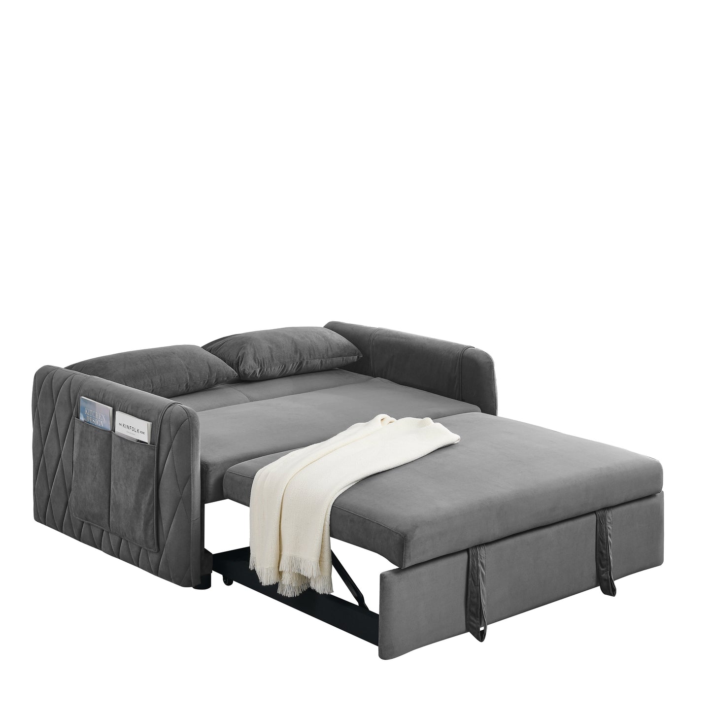 Convertible Velvet Sleeper Sofa Bed