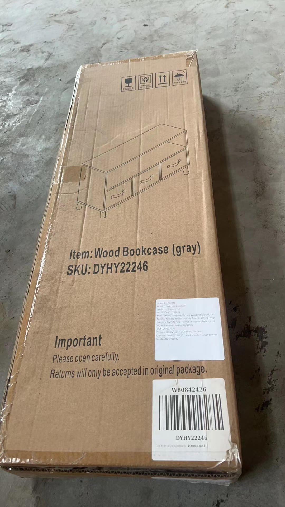 Kids Bookcase With Collapsible Fabric Drawers