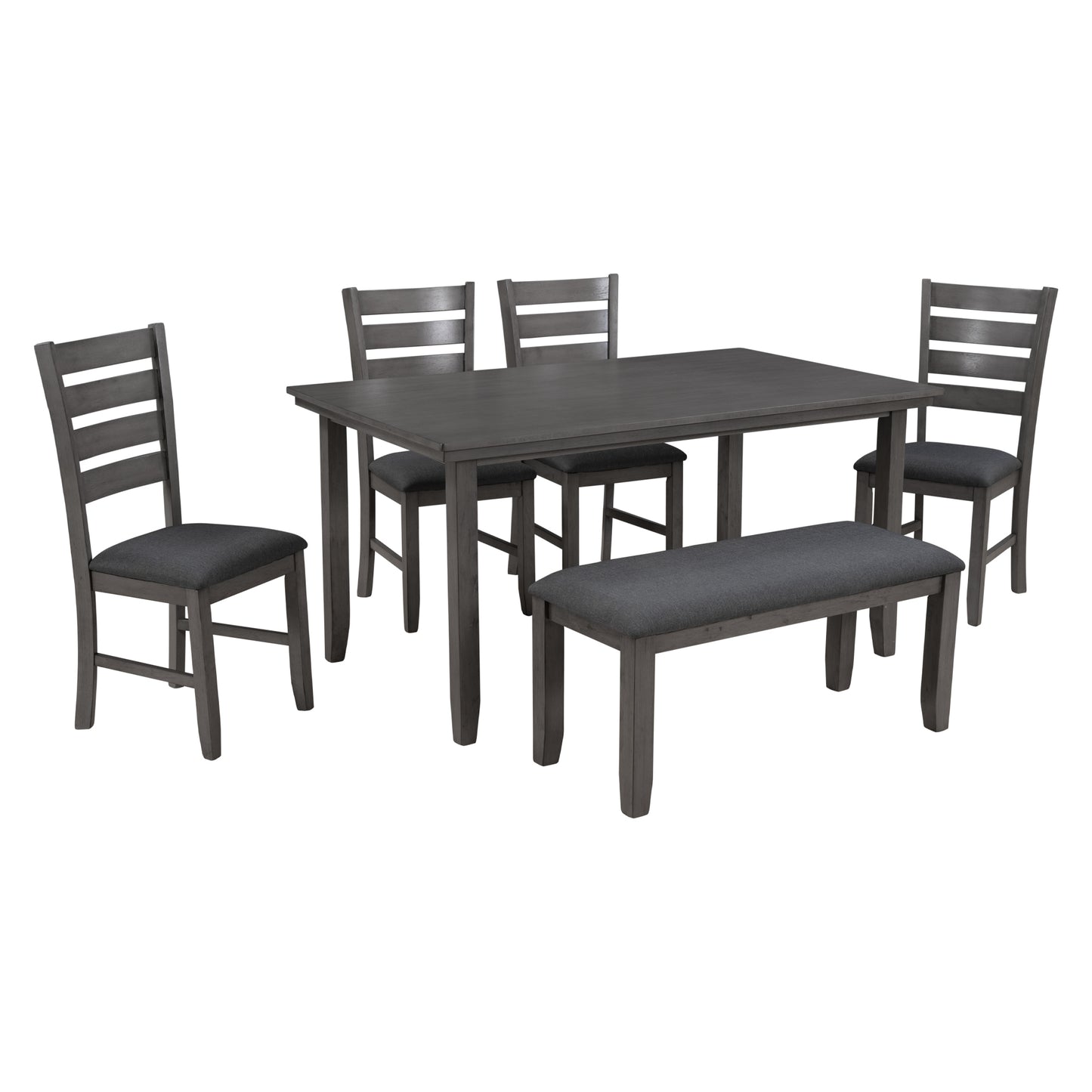 Rustic Charm 6-Piece Dining Set with Bench