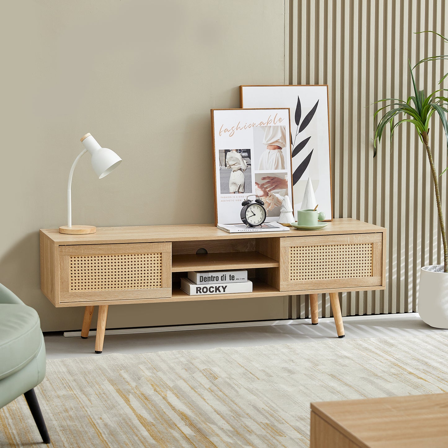 Double Sliding Doors TV Cabinet