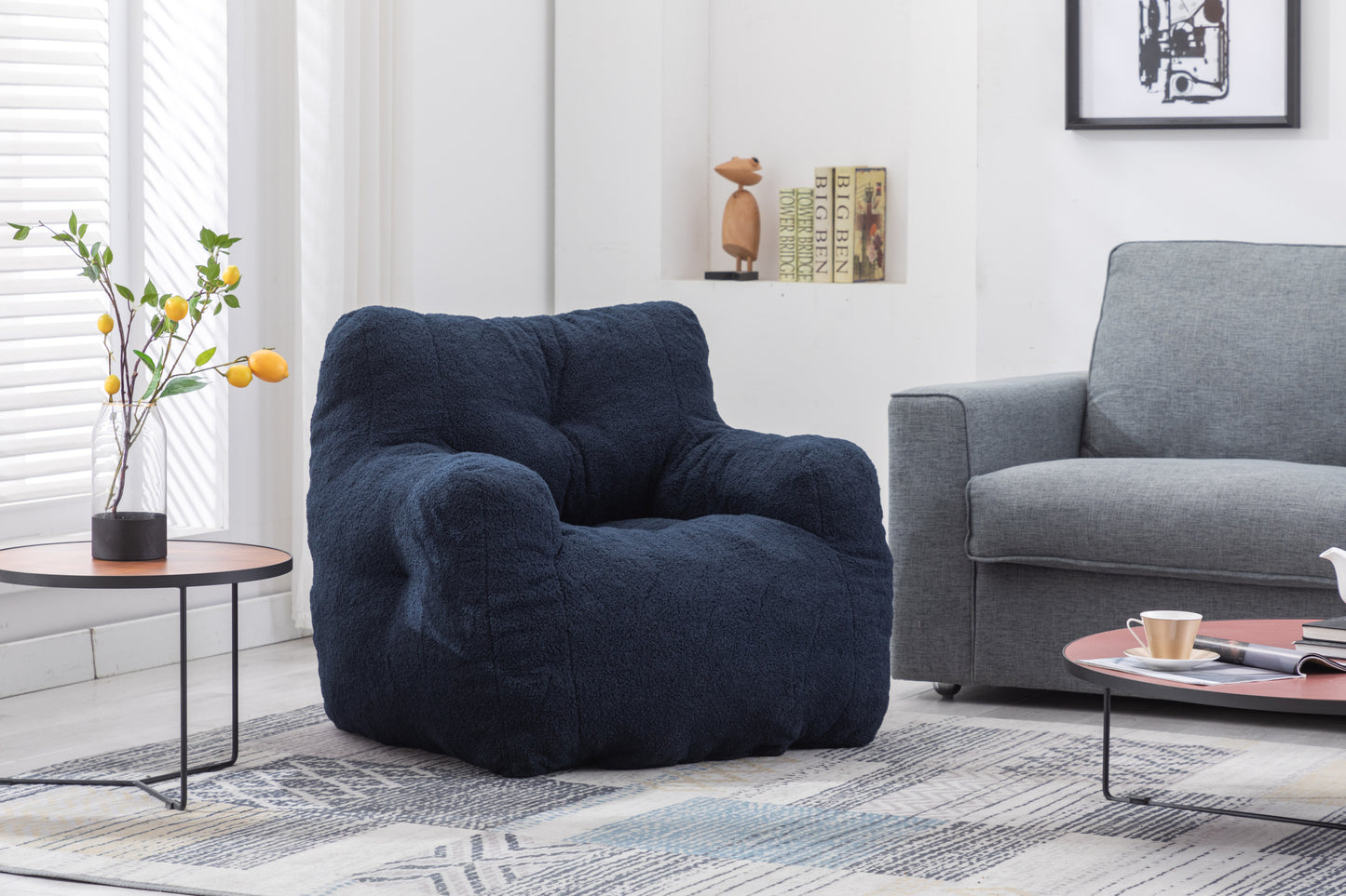 Teddy Fabric Tufted Bean Bag Chair