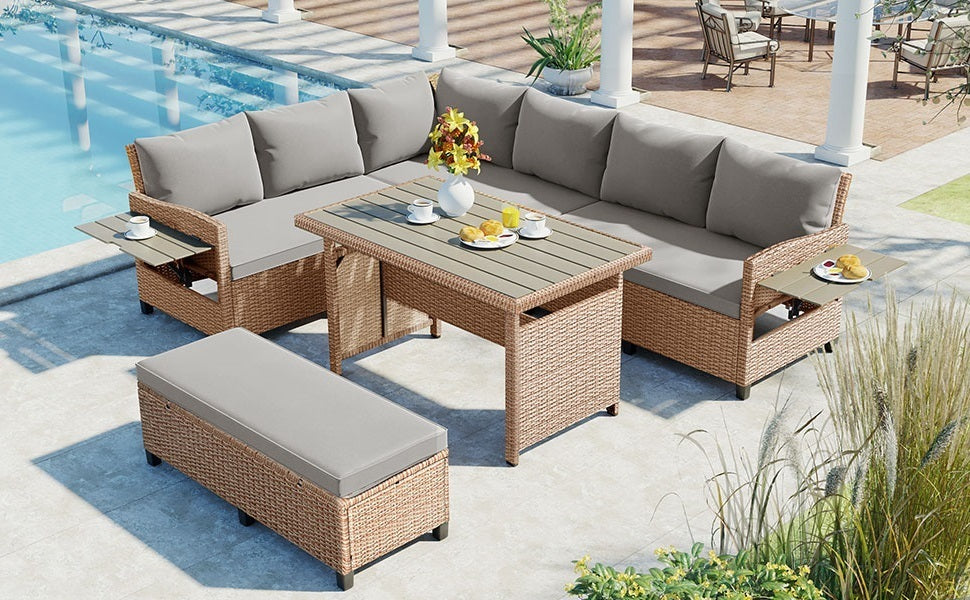 5-Piece Outdoor Patio Rattan Sofa Set - View 22 - MuMu