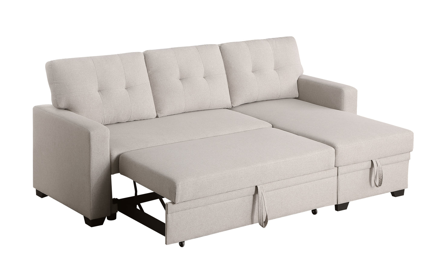 Upholstered Pull Out Sectional Sofa