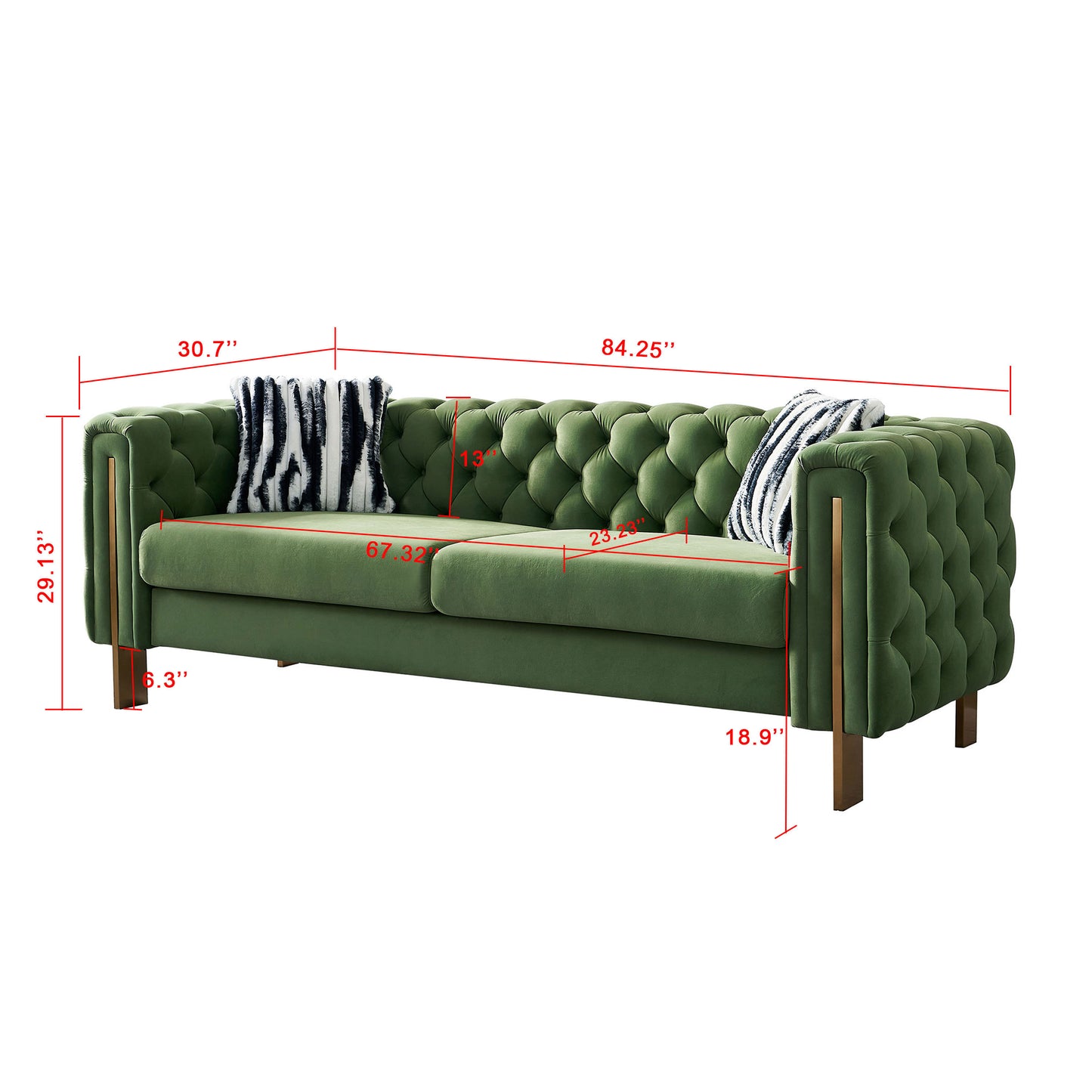 Modern Tufted Velvet Sofa