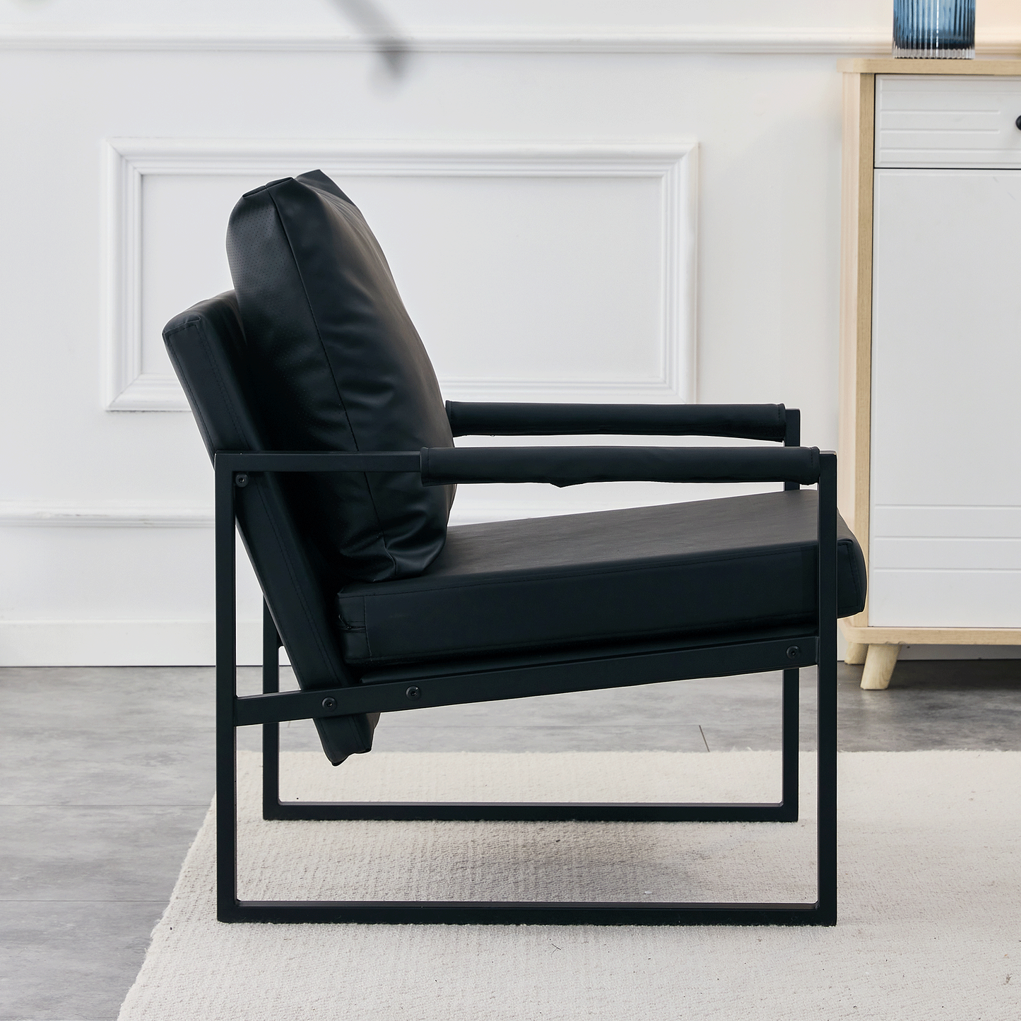 PU Leather Accent Arm Chair