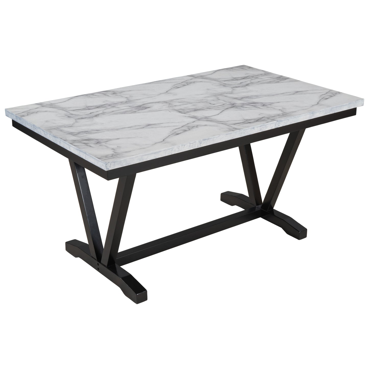 Modern Style Marbled Veneer Dining Set