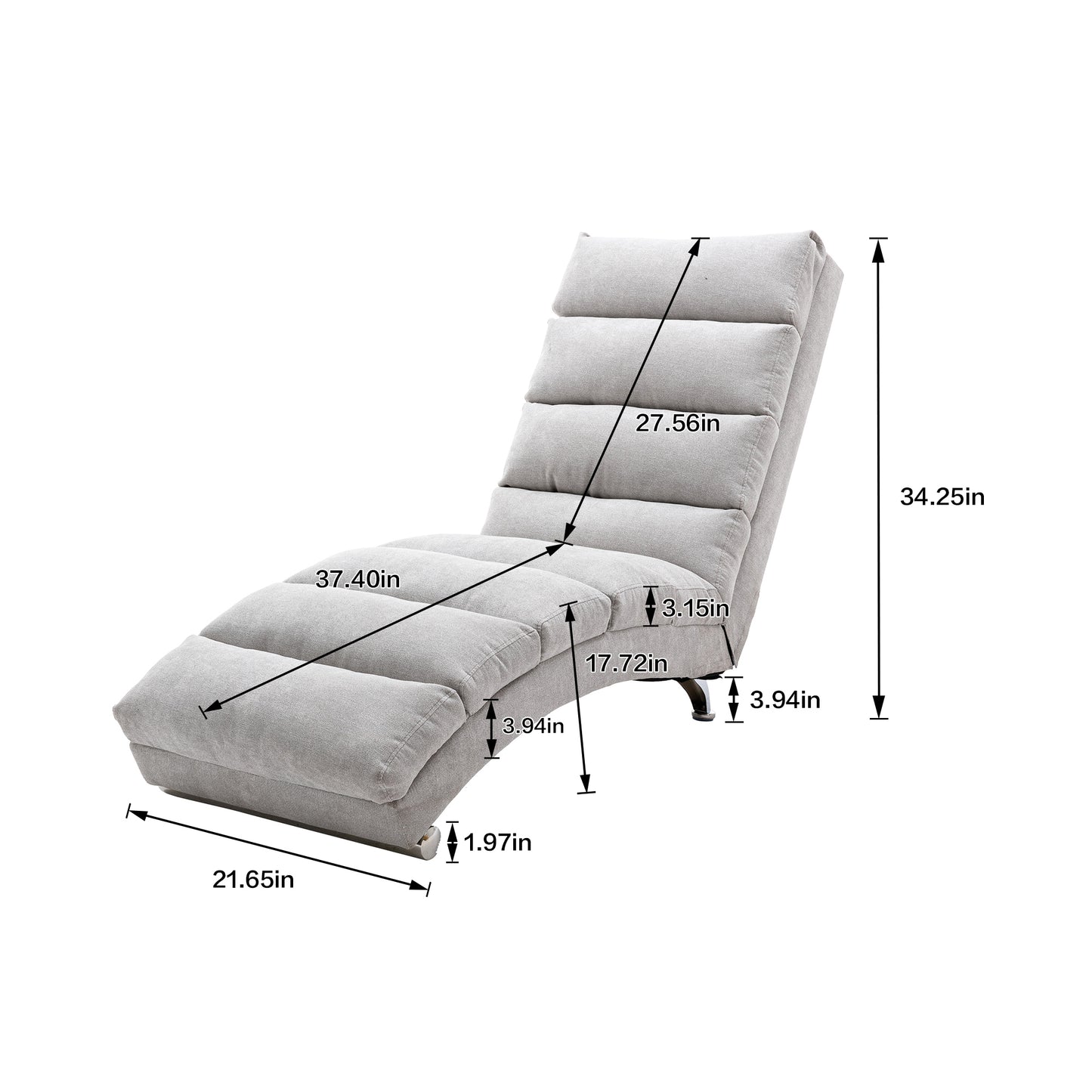 Linen Chaise Long Lounger Chair - View 27 - MuMu