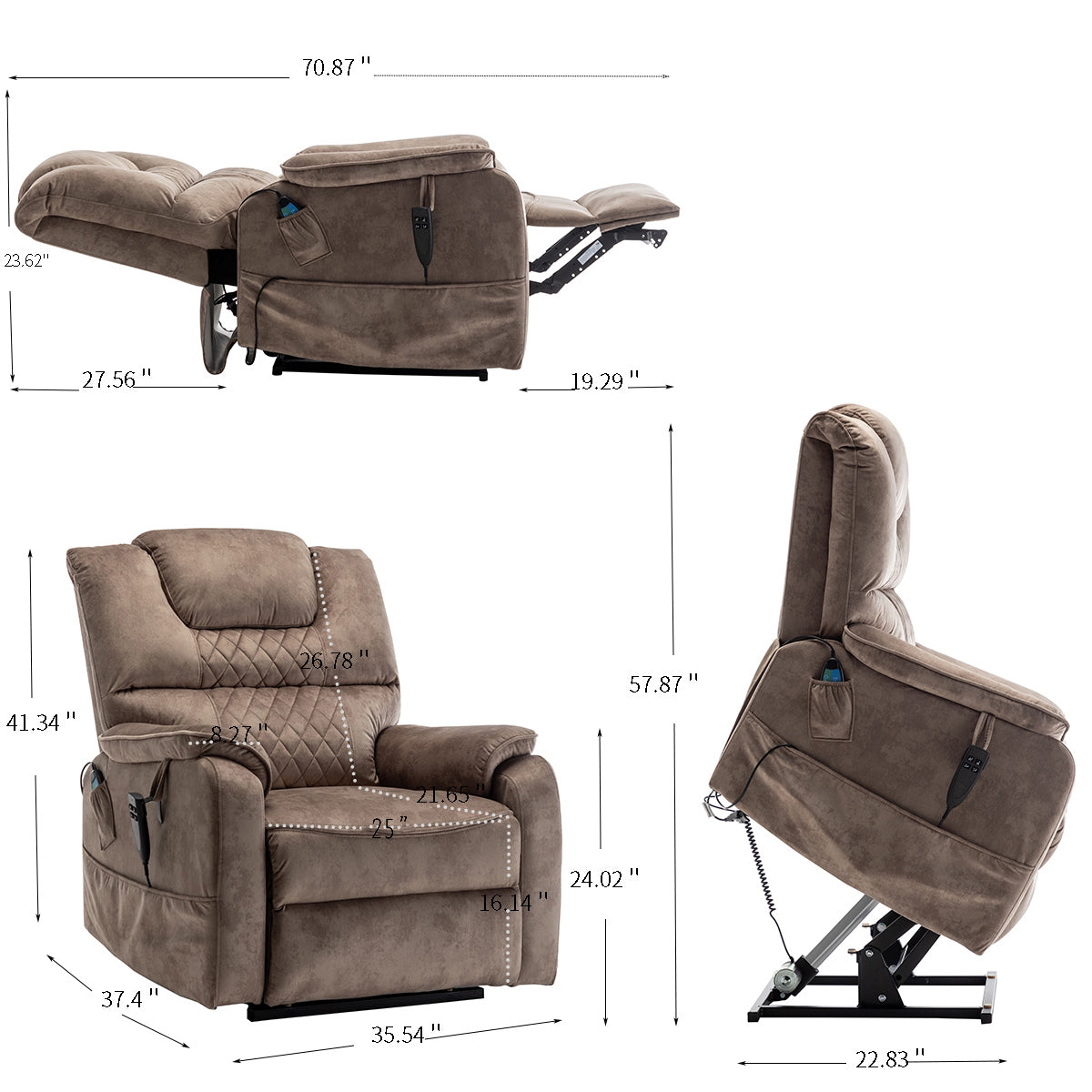 ComfortMax Lift Recliner Chair with Massage - View 27 - MuMu
