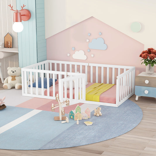 Twin Size Wood Floor Bed Frame - Wood - MuMu