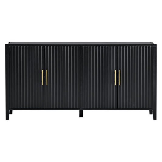 U-Style Sideboard Wooden Cabinet with Metal Handles