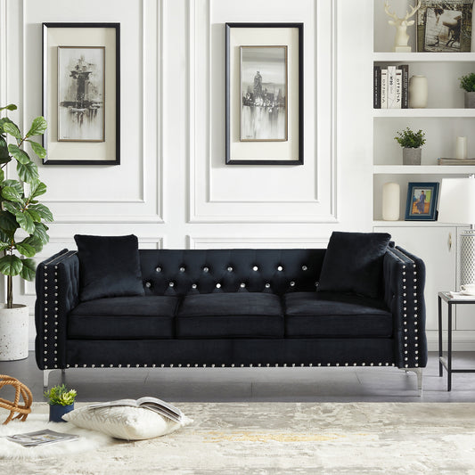 82.3" Width Modern Velvet Sofa