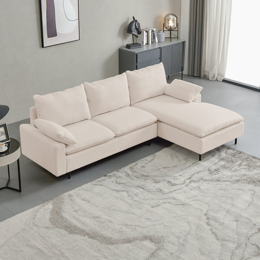 Beige L-Shaped Sofa