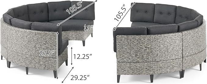 Pema Outdoor 8 Seater Sofa - Side View - MuMu