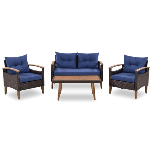 Outdoor Wicker Sofa Set - Patio Seating - MuMu