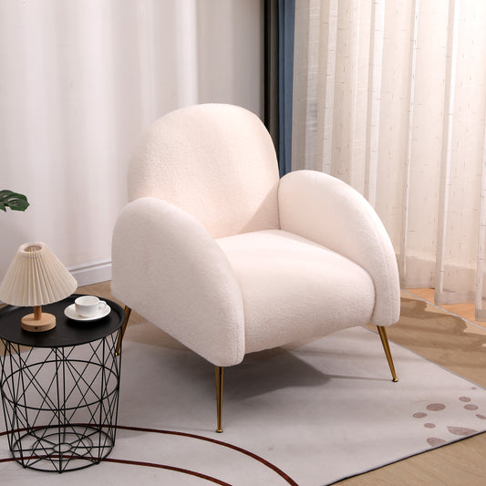 Elegant Accent Upholstered Chair with Golden Legs