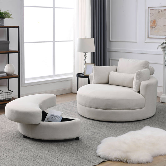Modern Swivel Accent Barrel Sofa