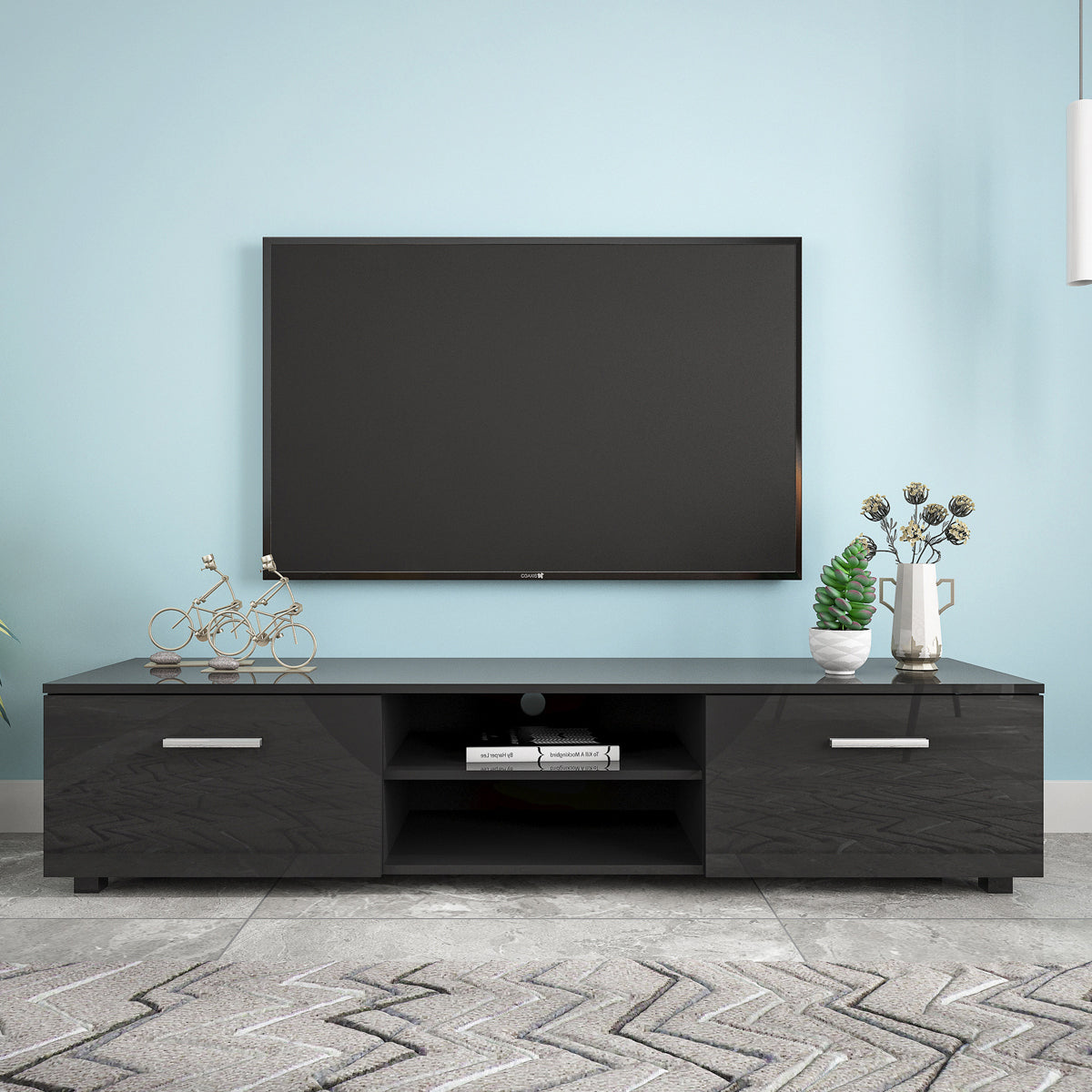 70 Inch Black TV Stand