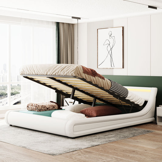 Upholstered Faux Leather Platform Bed