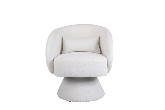 Linen Upholstered Swivel Barrel Chair