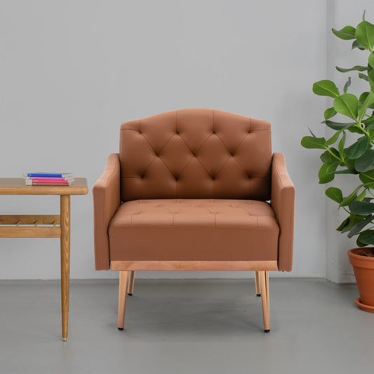 Leisure Single Sofa with Rose Golden Feet