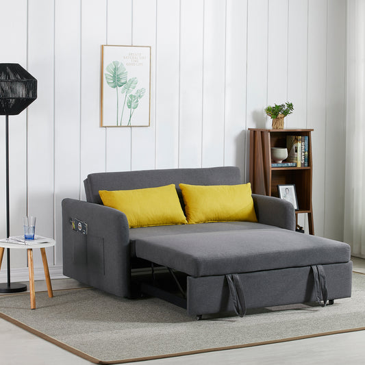 Grey Fabric Twins Sofa Bed - Fabric - MuMu
