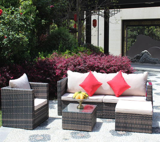 Rattan Patio Wicker Sofa Set