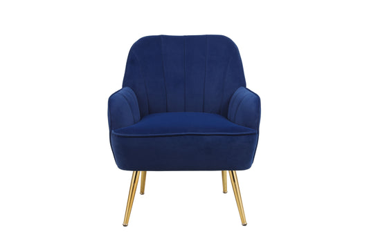 Navy Velvet Sherpa Armchair