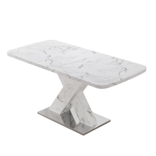 Marble Stretchable Dining Table - Marble - MuMu