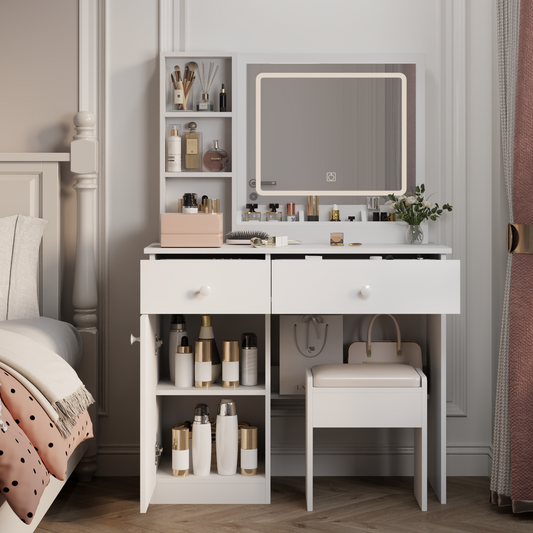 Mirror with Lights Vanity Table - Vanity Table - MuMu