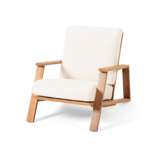 Adirondack Style Outdoor Acacia Wood Club Chair