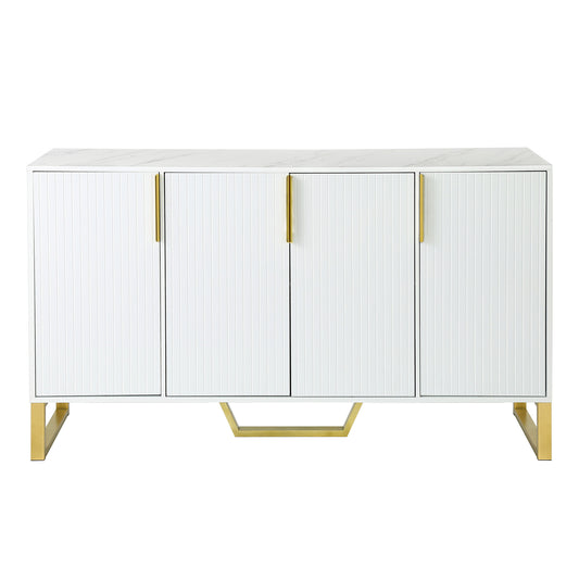 Modern White Sideboard with Four Doors