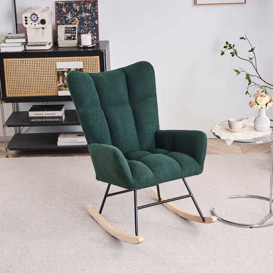 Ultimate Relaxation Teddy Fabric Chair on Wood Legs