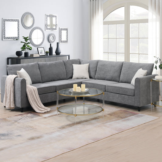 91*91" Modern Upholstered Sectional Sofa