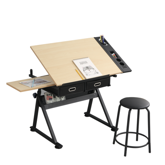Versatile Workspace Adjustable Drawing Drafting Desk