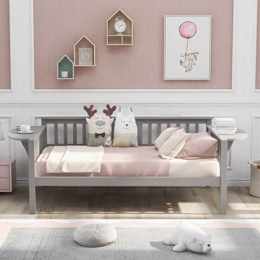 Gray Twin Wood Slat Daybed - Wood - MuMu
