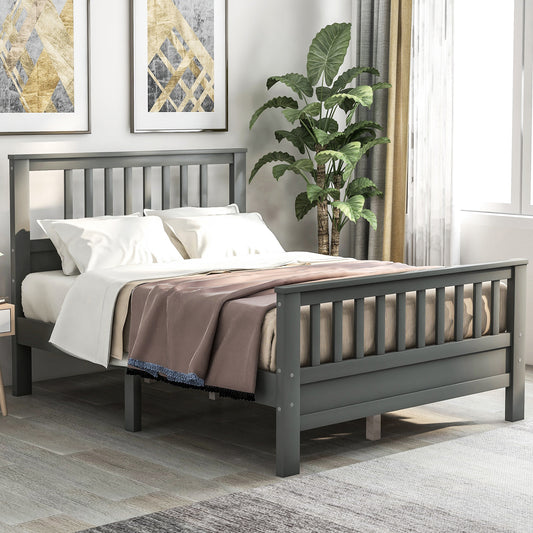 Wood Platform Bed With Headboard