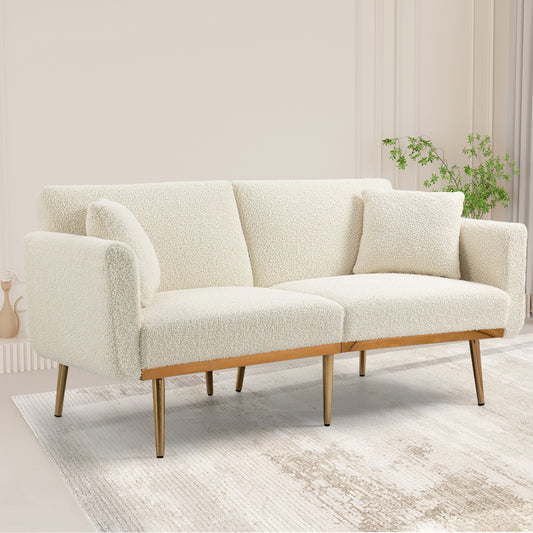 Coolmore Velvet Loveseat Sofa with Metal Feet