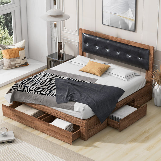 Modern Simplicity Queen Size Wood Platform Bed